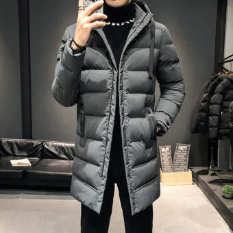 Lange, gesteppte Winterjacke für Herren