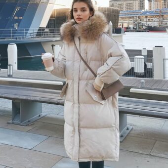 Lange Daunenjacke für extreme Kälte für Damen