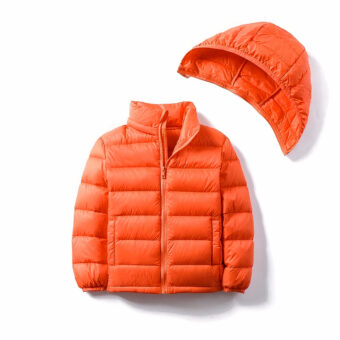 Leichte Daunenjacke für Kinder mit abnehmbarer Kapuze
